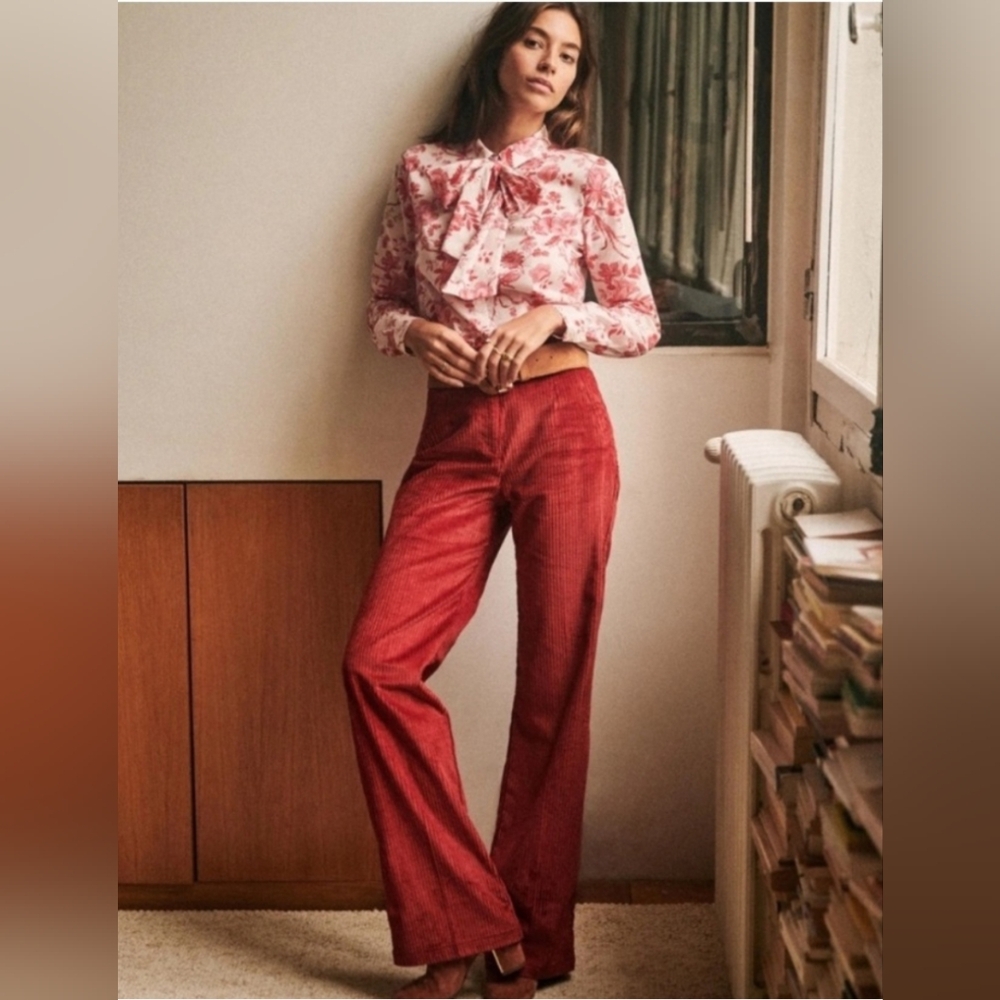 NWT Sezane Martin red corduroy pants